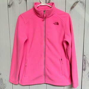 The North Face Girls Full Zip Fleece Jacket XL (18) Hot‎ Neon Pink EUC